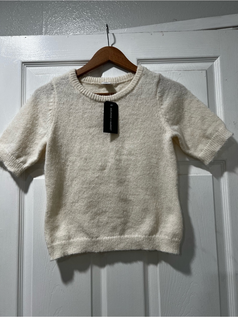 Melrose and Market Short-Sleeve Crewneck Sweater - Cream